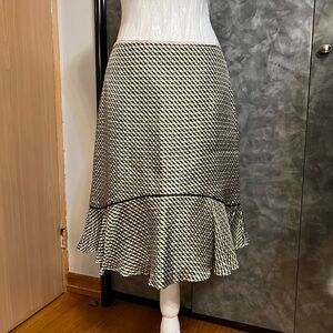 Banana Republic Brown and Green A-Line Silk Skirt